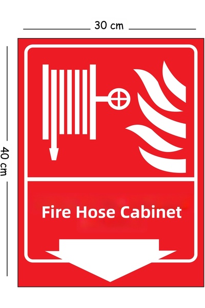 Mayeka Metal Fire Hose Cabinet 30X40 cm A3 Warning Work Safety Sign