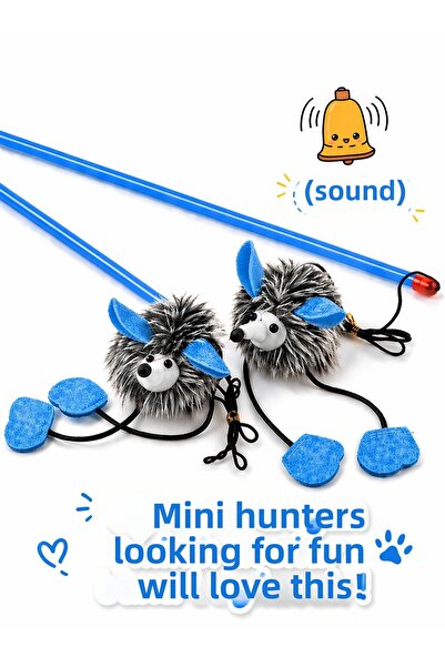 HAYHAYPETSHOP لعبة صيد تفاعلية للقطط مع صوت، صوت على شكل قنفذ، صوت صيد متين، ...