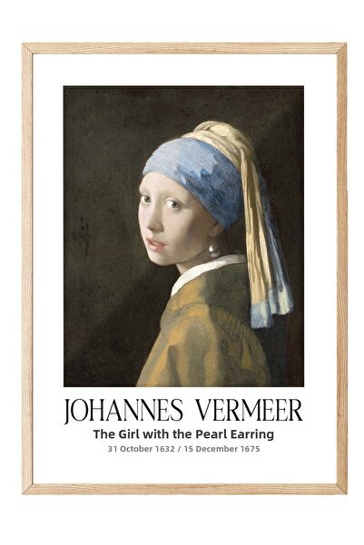 Postifull Johannes Vermeer - Fata cu cerceiul de perlă, Tablou înrămat în lem...