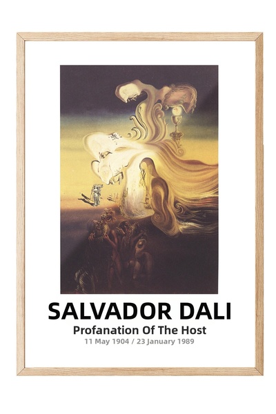 Postifull Salvador Dali - Profanation of the Host, Wooden Framed Painting, Ar...