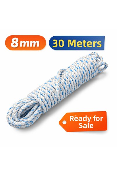Trendhouse68 8 mm Thick 30 Meters Long Nylon Rope – Durable and Multi-Purpose Rope Tether
