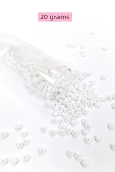Mestore Bulky Glass Sand Beads Large Size (6/0) 4 mm - 20 Grams - Snow White ...