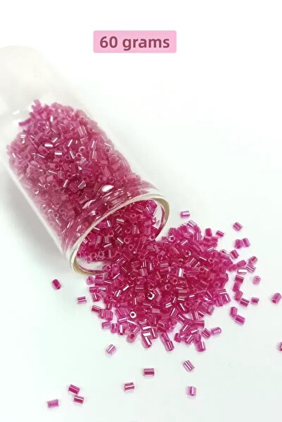 Mestore Cut Glass Beads 2mm - 60 Grams - Transparent Dark Pink - Bnc394