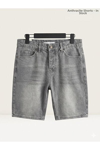 More Black We11 Men's Anthracite Denim Shorts