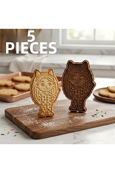 EGATOPTAN 5Li Cat Ear Girl Dough Sculpting Cookie Mold Play Dough Mold 8 5 cm