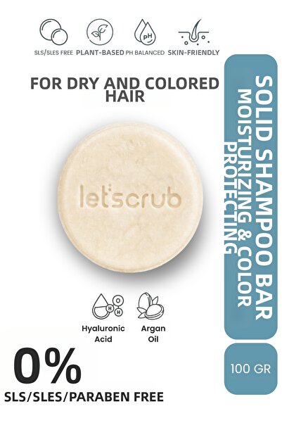LET'SCRUB Moisturizing and Color Protecting Solid Shampoo Bar for Dry and Col...