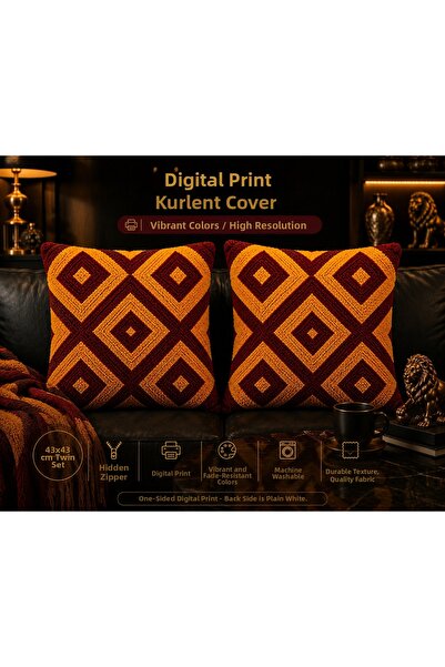 Ahsen Dekoratif Royal Colors Decorative Throw Pillow Cover 43X43 cm |   Digit...