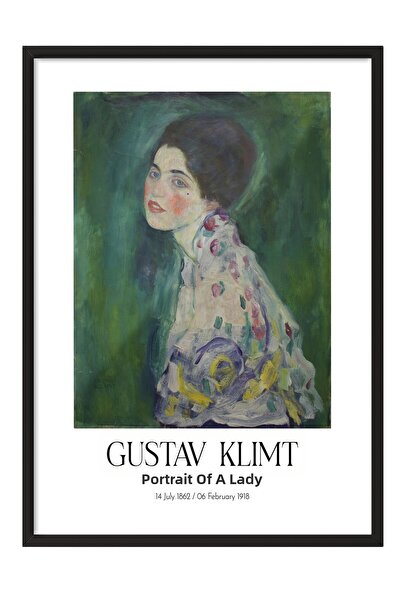 Postifull Gustav Klimt - Portrait of a Lady, Black Framed Painting, Art Serie...