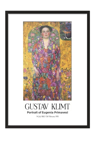 Postifull Gustav Klimt - Ritratto Di Eugenia Primavesi, Black Framed Artwork,...