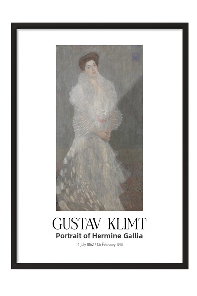 Postifull Gustav Klimt - Portrait of Hermine Gallia, Black Framed Painting, A...