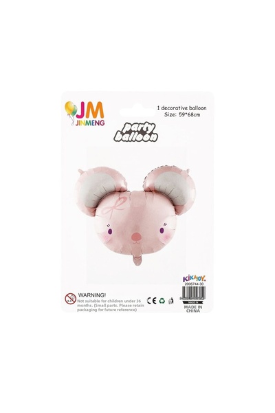Party Country Foil Balloon -Pink Mouse- Size: 59 cm X 68 cm