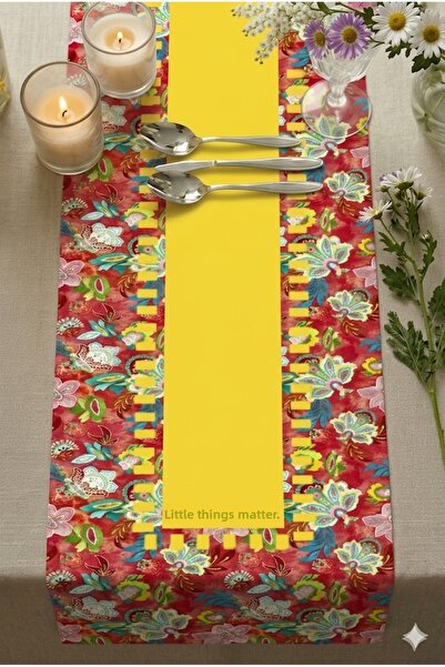 ASDİVA Carnival-R "Little Things Matter" Written Decorative Runner - Red Flor...