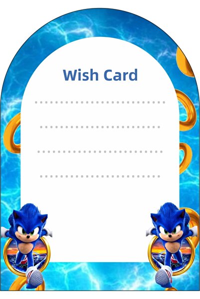 Sinek Kupası Tasarım Sonic the Hedgehog Wish Card 18-Pack *Thick Paper 8*12 cm