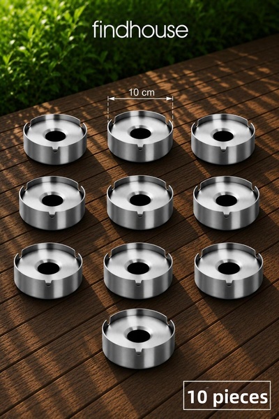 findhouse 10 tăvi metalice pentru cenușă din oțel inoxidabil, pentru cafenea,...