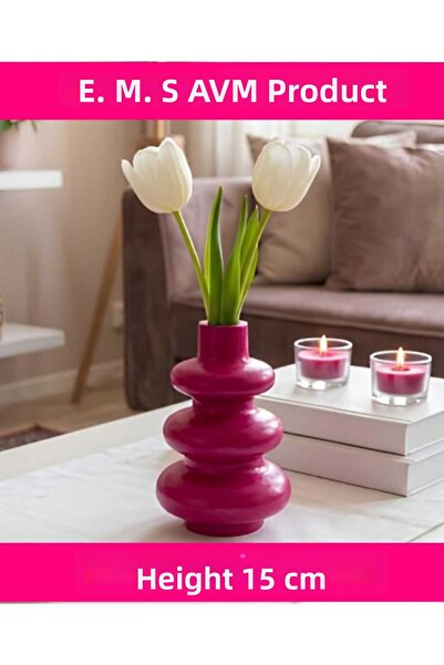 E.M.S AVM Fuchsia Color Bubble Vase Modern Planter Decorative Vase Planter 15...