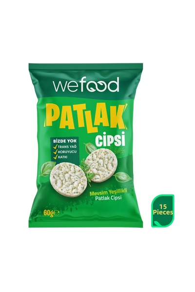 Wefood ميفسيم رقائق البطاطس الخضراء 60 جرام 15 قطعة