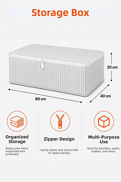 Arkhelais Storage Bag under Bed Storage Bag Zippered Quilt Blanket Clothing O...