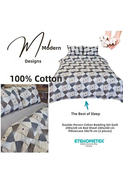 ETE HOMETEX Etehometex 100% Cotton Duvet Cover Set Double Size