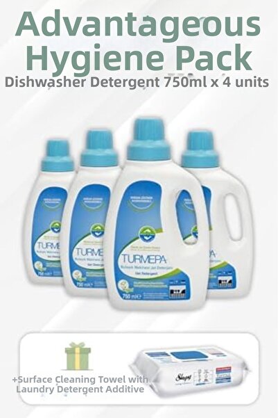 Yıldızan Nzr Beautestore Dishwasher Gel 750 ml X 4 Pieces and Laundry Water-B...