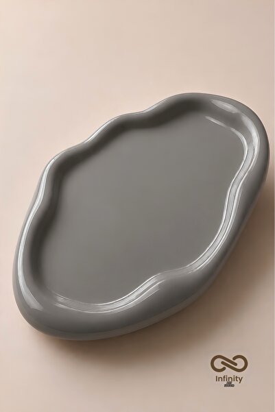 Infinity Art Studio Mineral Concrete Large Size Wavy Cloud Decorative Tray • ...