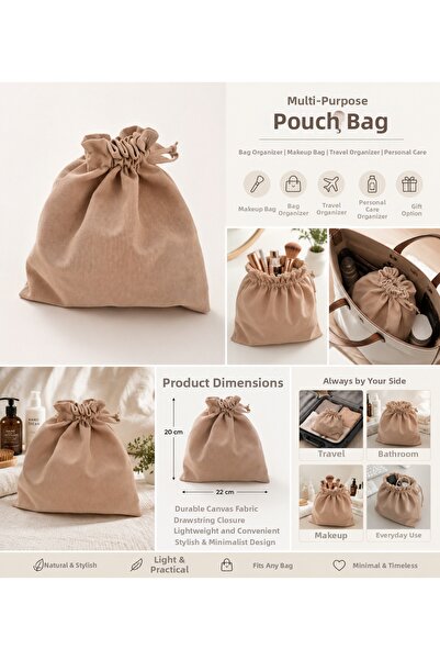 ALASEREN Multi-Purpose Fabric Pouch Bag – Makeup and Travel Organizer
