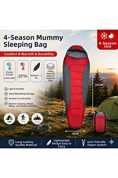 Begin Power 4 Season Mummy Type Sleeping Bag -10 ° C Comfortable Camping Slee...