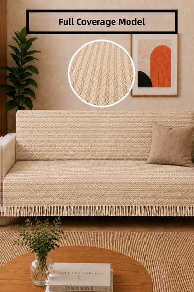 Gizo Home آر إس |   غطاء أريكة بوهيمي متعدد الأغراض من القطن غير قابل للانزلا...