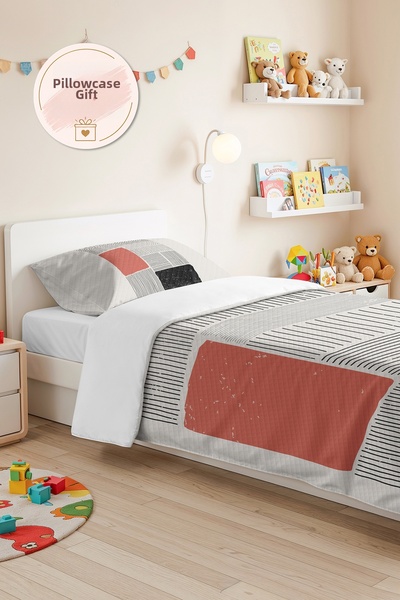 Evimde Bambaşka Σετ Πικέ για Μονό Κρεβάτι Powder Geometric Young Room - Μαύρε...