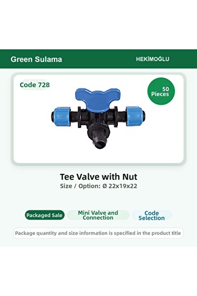 HEKİMOĞLU Te Valve Screw Ø 22X19X22 50 Pieces Package Code 728