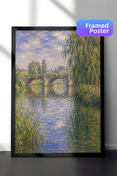 Zestia Pictură murală inspirată de Monet, Podul de piatră, Peisaj impresionis...