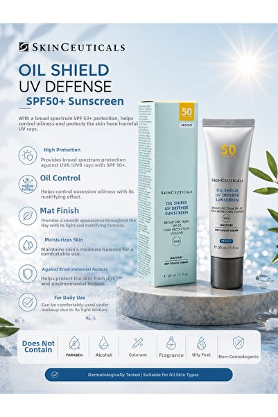SkinCeuticals Oil Shield Uv Defense Spf50+ 30 ml - Matte Finish Protection Su...