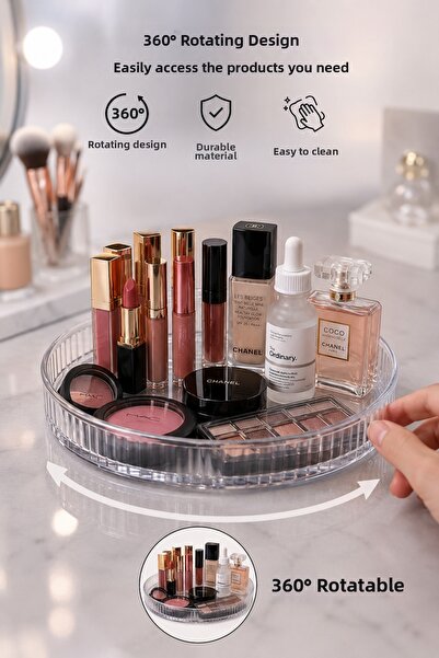ATA HOME 360 Degree Rotating Makeup & Jewelry Organizer Cabinet Organizer Sta...