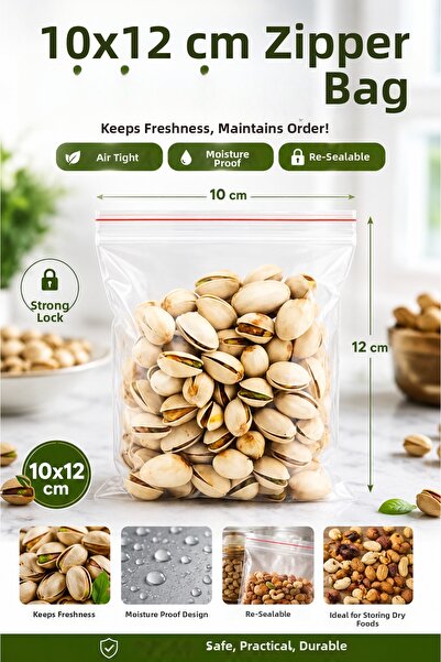 VENON 500 قطعة 🥜   10 × 12 سم 🥜 حقيبة قابلة للقفل 🥜   حقيبة زيبلوك / شفافة...