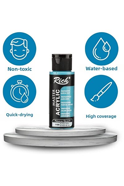 Yıldızan Rich Mastermix Acrylic Paint 60 Cc 12 Li Metallic Colors 366376