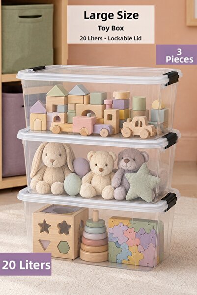 Meleni Baby 3-Piece Organizer with Locking Lid - Children's Item Organization...