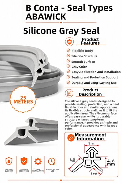 BABAWİCK Silicone Wick Gray Color Gasket Durable Repair Wick 25 Meters