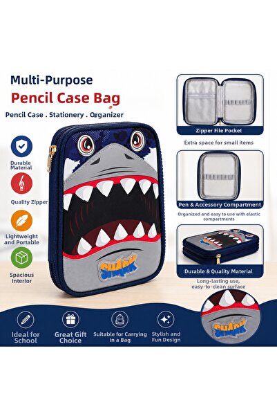 Miro Toys Multi-Purpose Pen Holder Bag Holographic Cat Patterned Pompom Zippe...