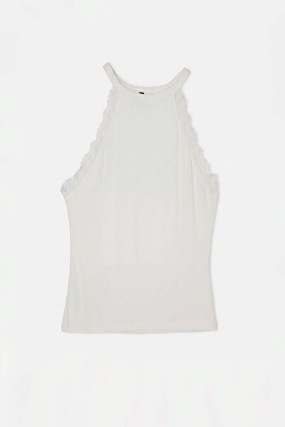 Drop by TrendyolMilla Bela čipkana bluza bez rukava TDRSS26BZ00090
