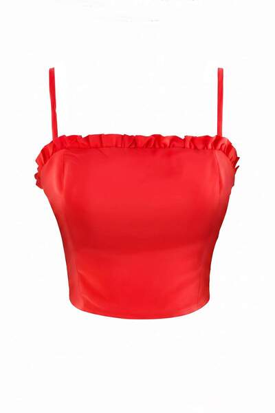 Trendyol Collection Red Back Detailed Strap Woven Blouse Twoss26Bz01086