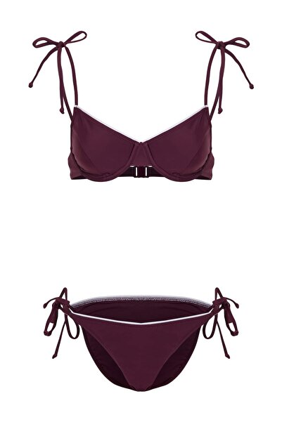 Trendyol Collection ليكرا برازيلية مغطاة باللون البرقوقية، مقاومة للماء والكل...