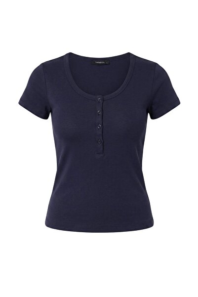 Trendyol Collection Tricou tricotat bleumarin TWOSS26TS00380