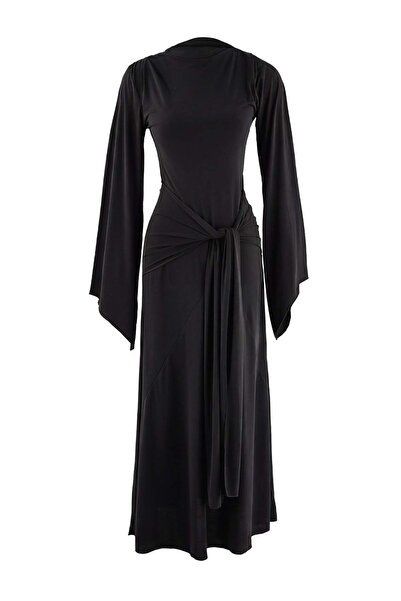 Trendyol Collection Black Plain Knitted Sandy Maxi Unlined Dress