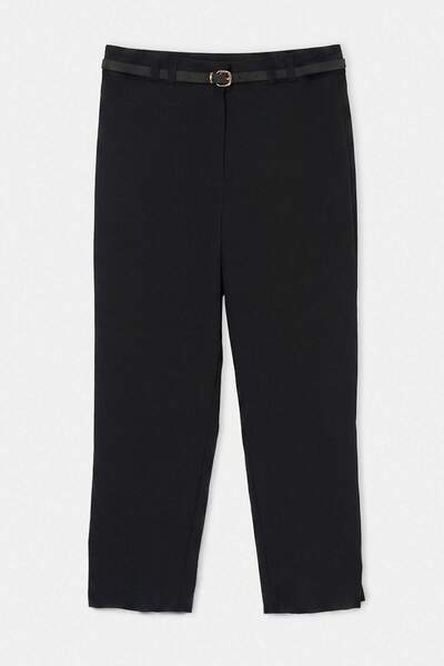 Drop by TrendyolMilla Black Belted Lycra Capri Pants Tdrss26Pl00067