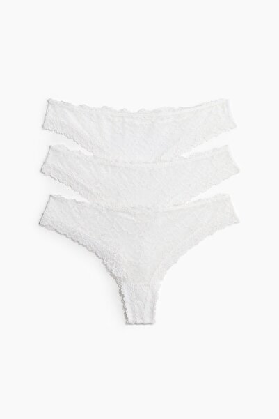H&M 3'lü Dantel Brazilian Külot