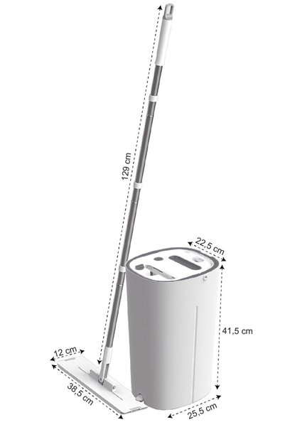 VİP AHMET Vipset Akıllı Mop Set Temiz su 3Lt + Kirli Su 5Lt + 2Lt (Temiz & Kirli Su Ayrımlı)