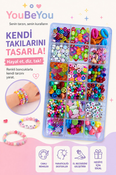 By MO Accessories Σετ δραστηριότητας με χάντρες για παιδιά Κοσμήματα Χάντρες ...