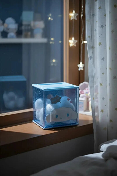Miniso Sanrio Lisanslı Cinnamoroll Akrilik Saklama Kutusu – Gece Temalı Şeffa...