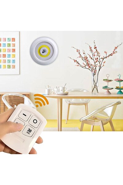 Roichil ® 3lü Uzaktan Kumandalı Pilli Yapışkanlı Kablosuz Led Spot Lambalar