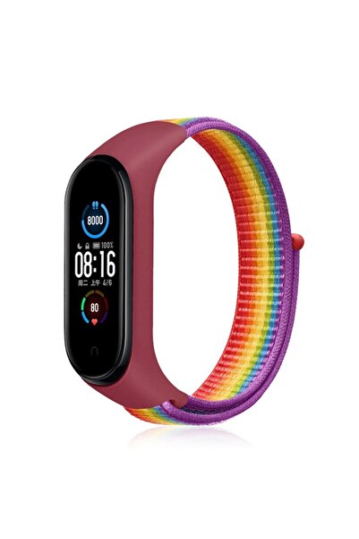 SORA GROUP حزام Mi Band 4 ذو الخطاف والحلقة - قوس قزح
