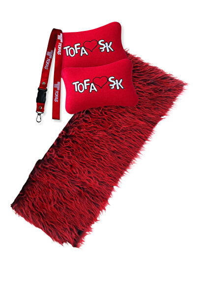 TUSBA MARKET Tofaş Torpido Koruyucu Halı & Uzun Tüylü Kırmızı Peluş Torpido Ö...
